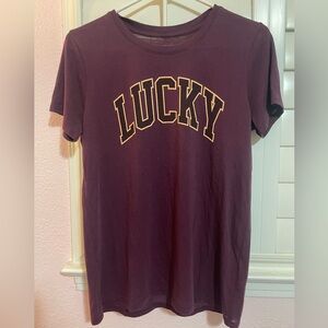 Burgundy Lucky Brand graphic tee Size M